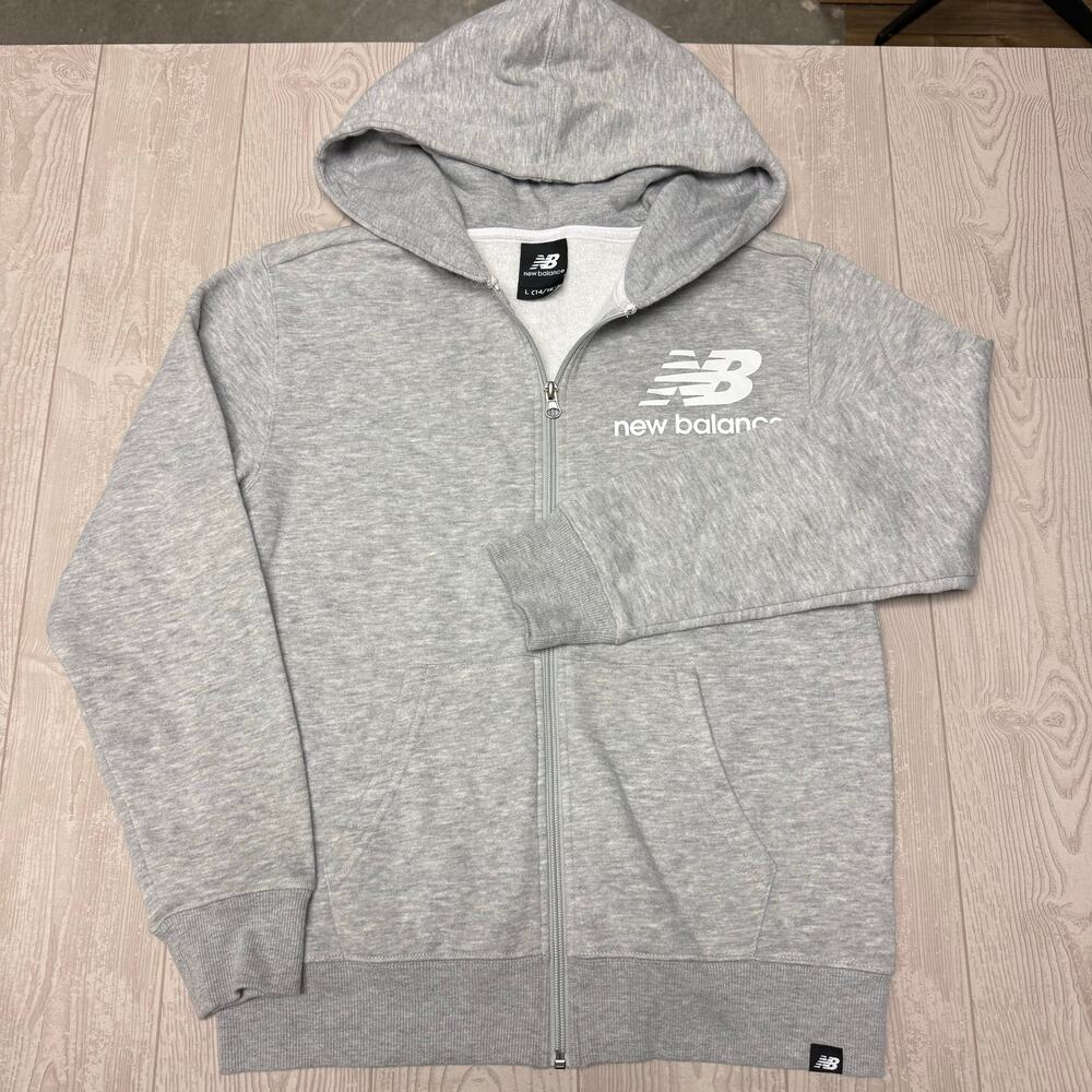 New Balance Boys Full Zip Hoodie Sweatshirt Gray Size 14/16